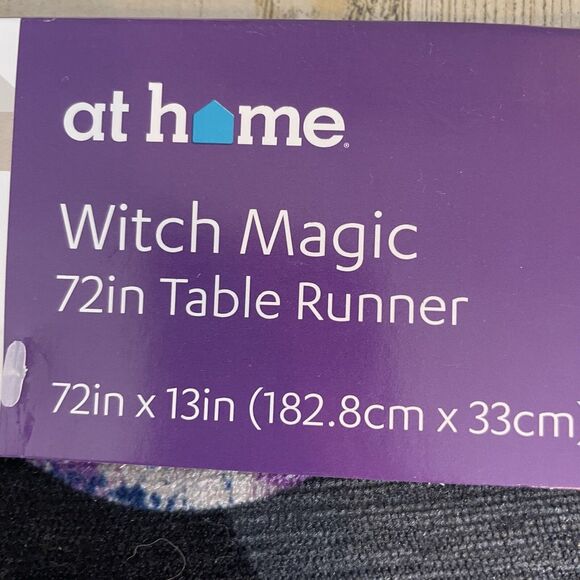 New- Witch Magic Moon Halloween Table Runner Purple Black Blue Celestial 72x13 - Picture 3 of 7